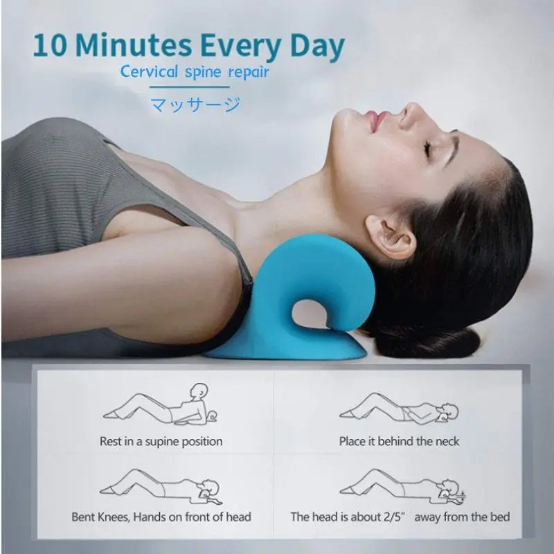 Neck Shoulder Relaxer Cervical Traction Device Pain Relief Cervical Spine Alignment Chiropractic Neck Stretcher Pillow Massage