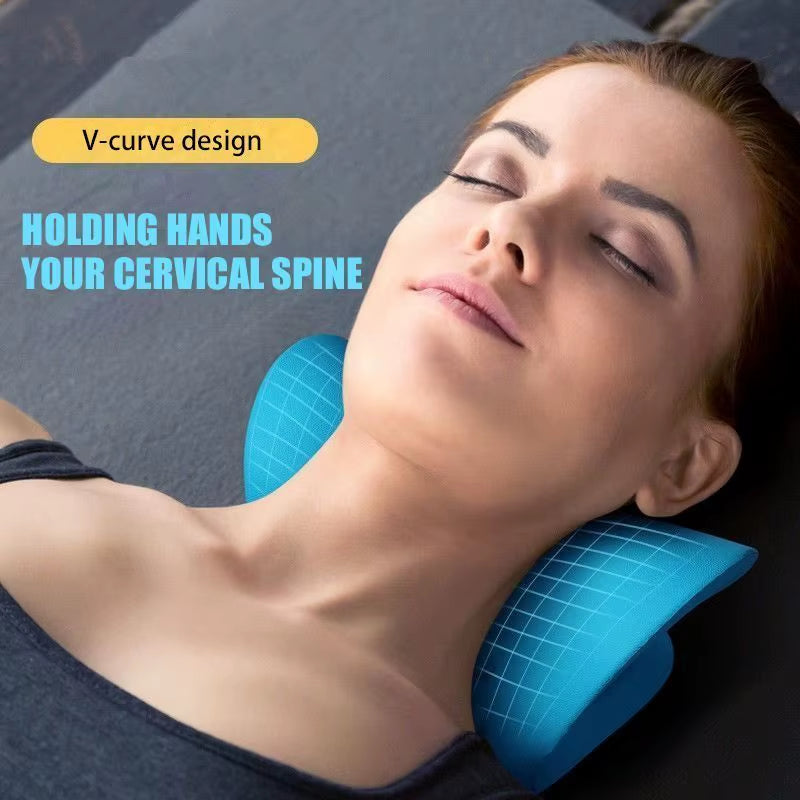 Neck Shoulder Relaxer Cervical Traction Device Pain Relief Cervical Spine Alignment Chiropractic Neck Stretcher Pillow Massage